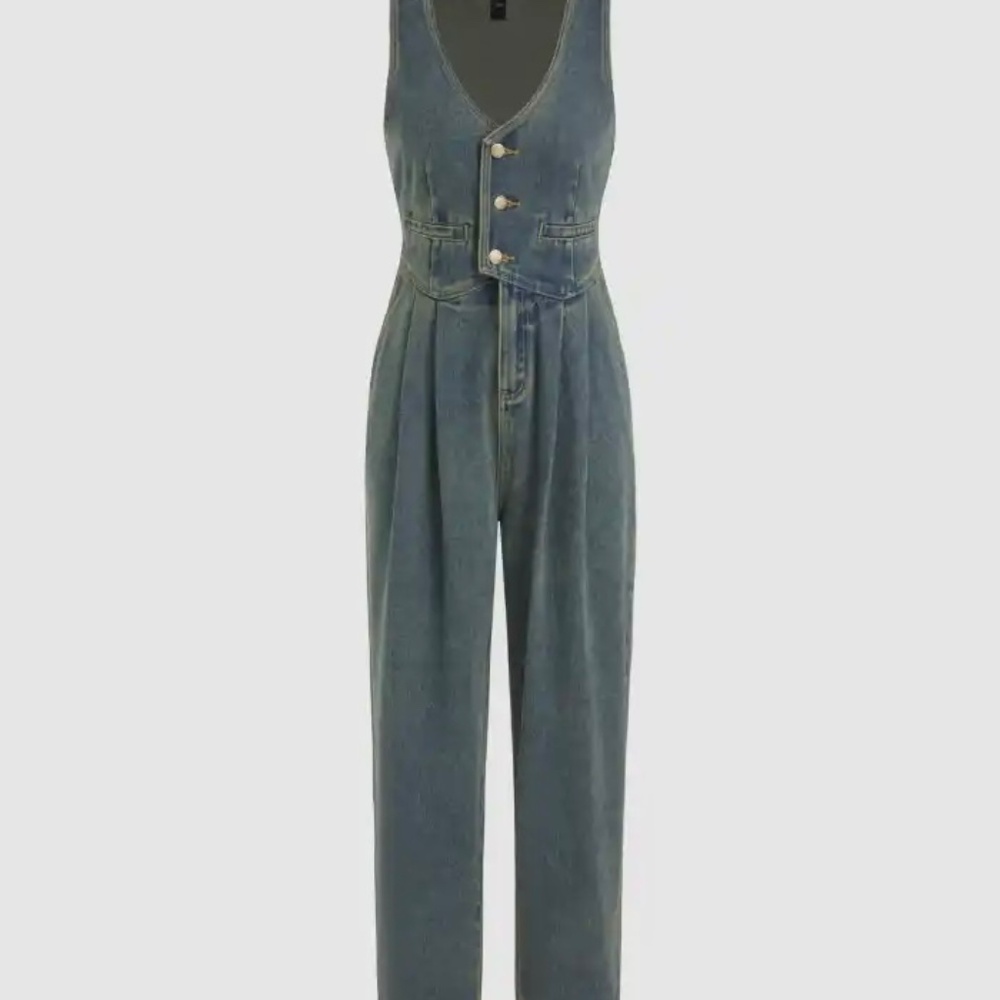 Cider Denim Blue Jumpsuit - Picture 13 of 14